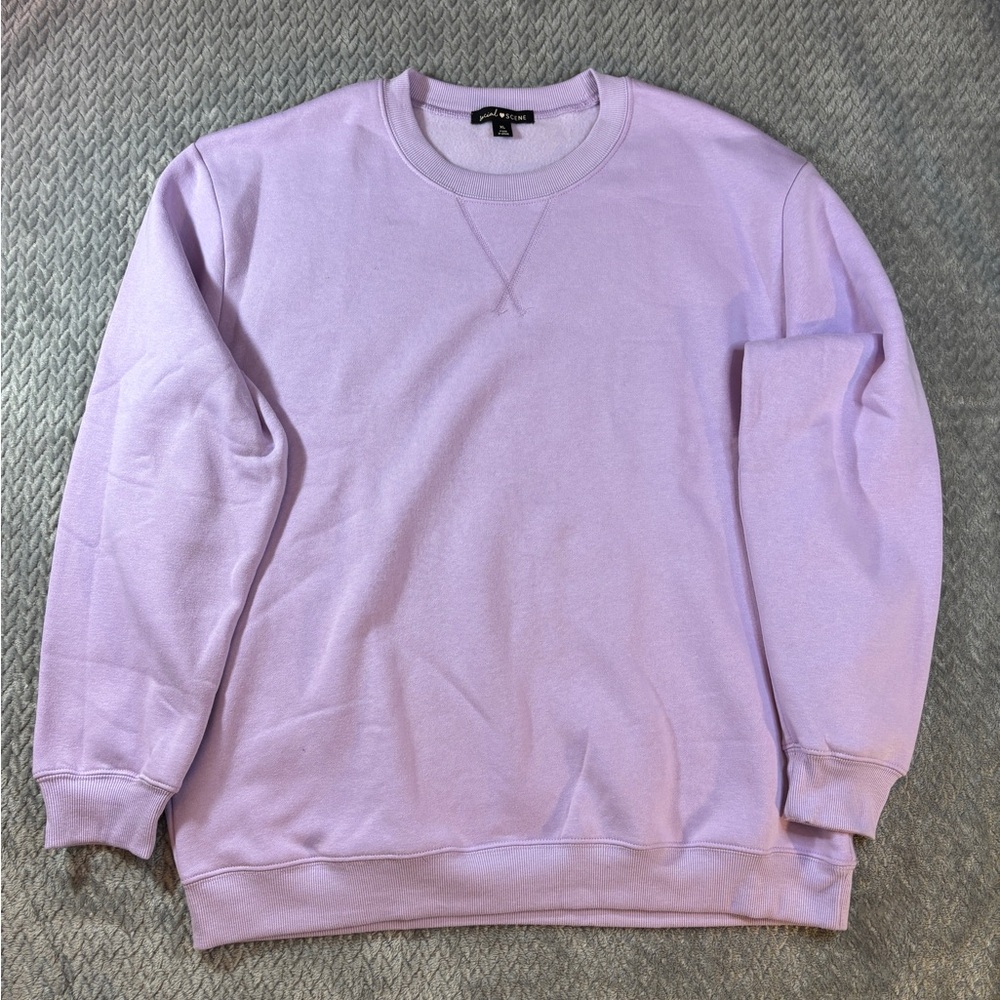 Women’s Social Scene Purple Crewneck Sweater Size Extra Large New without Tags